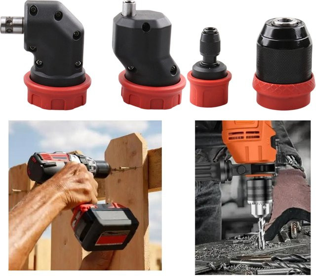 DAZZLEEX Elektrischer Bohrer Umwandlungsadapter mit Quick-Release Bohrfutter für 6,35 mm Bits in Schwarz - Bild 1