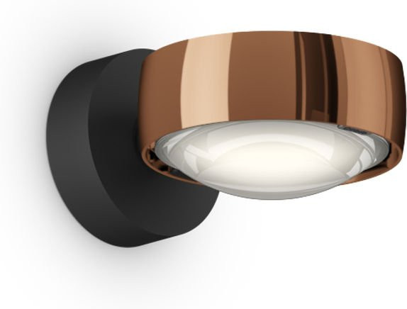 Occhio Sento E verticale up LED-Wandleuchte in Rose Gold und Schwarz matt mit Occhio air Modul, 26 W, warmweißes Licht (2700K) - Bild 1