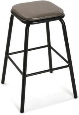 Hocker VERSA LOFT in Grau mit Metallgestell und Kunstleder im industriellen Stil, B/T/H: 44 x 44 x 63 cm - Bild 1