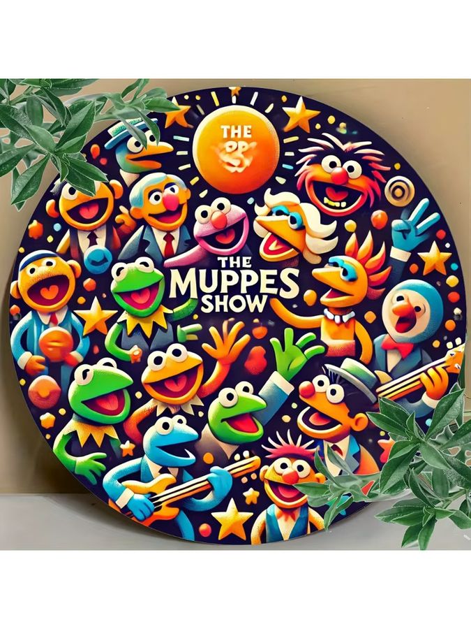 Rundes Aluminium-Wandkunstschild im Vintage-Stil mit Muppets-Show-Design von Potdemiel, Multicolor, Durchmesser: 20,3 cm - Bild 5