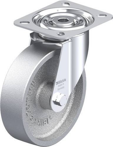 Blickle Lenkrolle LI-G 125G in Silber, verzinkter Stahl, Rad-Durchmesser: 125 mm, Tragfähigkeit: 150 kg - Bild 1