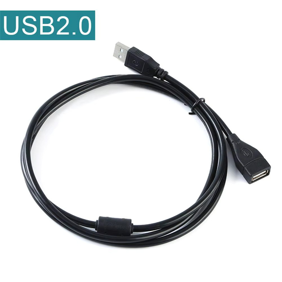 USB 2.0 A Stecker auf USB A Buchse Daten und Ladekabel Verlängerung Schwarz - Bild 2
