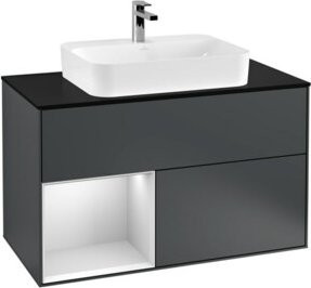 V&B Waschtischunterschrank Finion 100 Wandbeleuchtung in matt blau lackiert B/T/H: 100 x 50,1 x 50,1 cm - Bild 1
