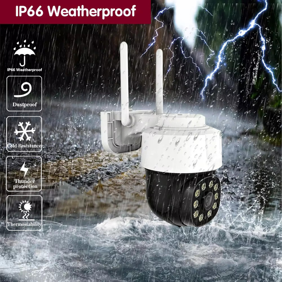 Tuya Smart Leben Wifi PTZ Outdoor Überwachungskamera mit 5MP Auflösung, drahtlose CCTV IP Kamera in Weiß mit automatischem Mensch-Tracking - Bild 3