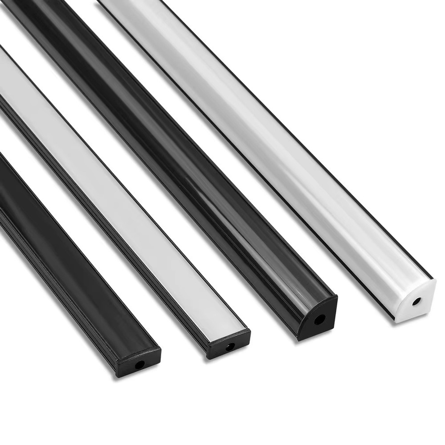 HOSDALY LED-Aluminiumprofil mit schwarzer Abdeckung für Innenbereich, Länge: 50 cm - Bild 1