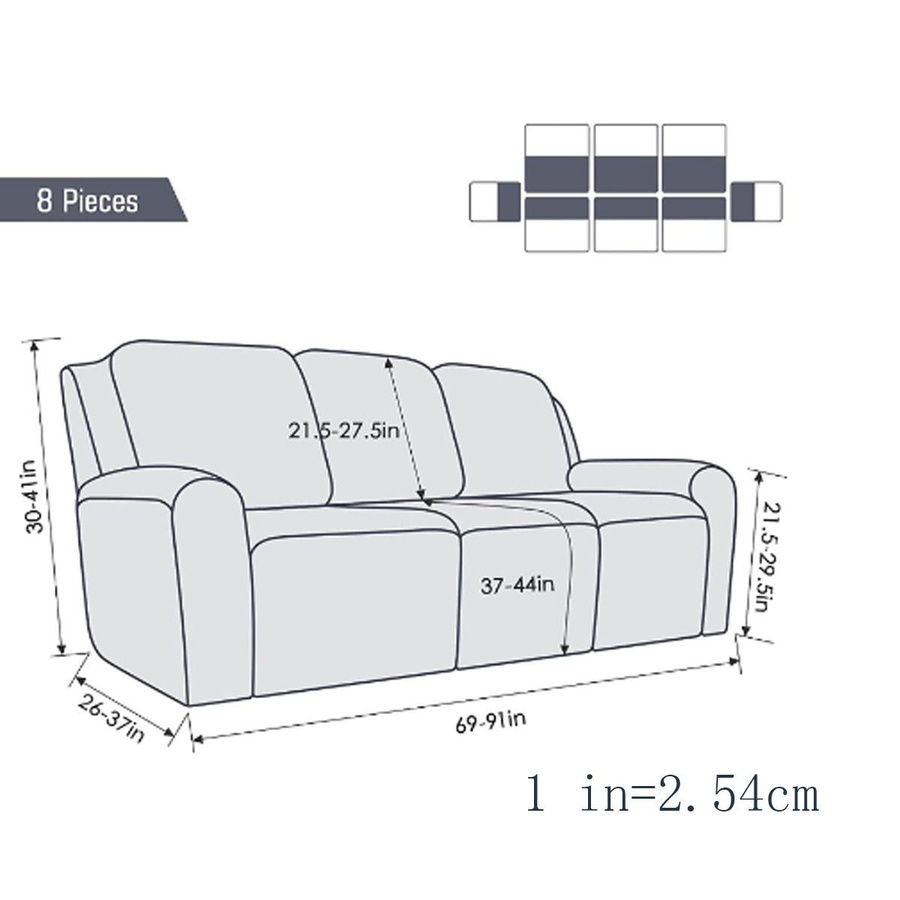 Stretch Sektions-Liegesofa Überwurf für 3-Sitzer, waschbarer Couchbezug aus Polyester mit elastischem Saum und Haustierschutz - Bild 3
