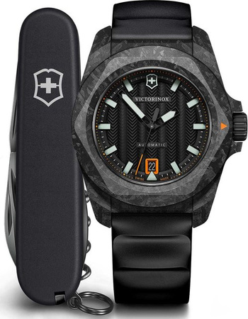 Victorinox Herrenuhr I.N.O.X. Karbon, Automatik, 41 mm, Schwarz, 20 ATM