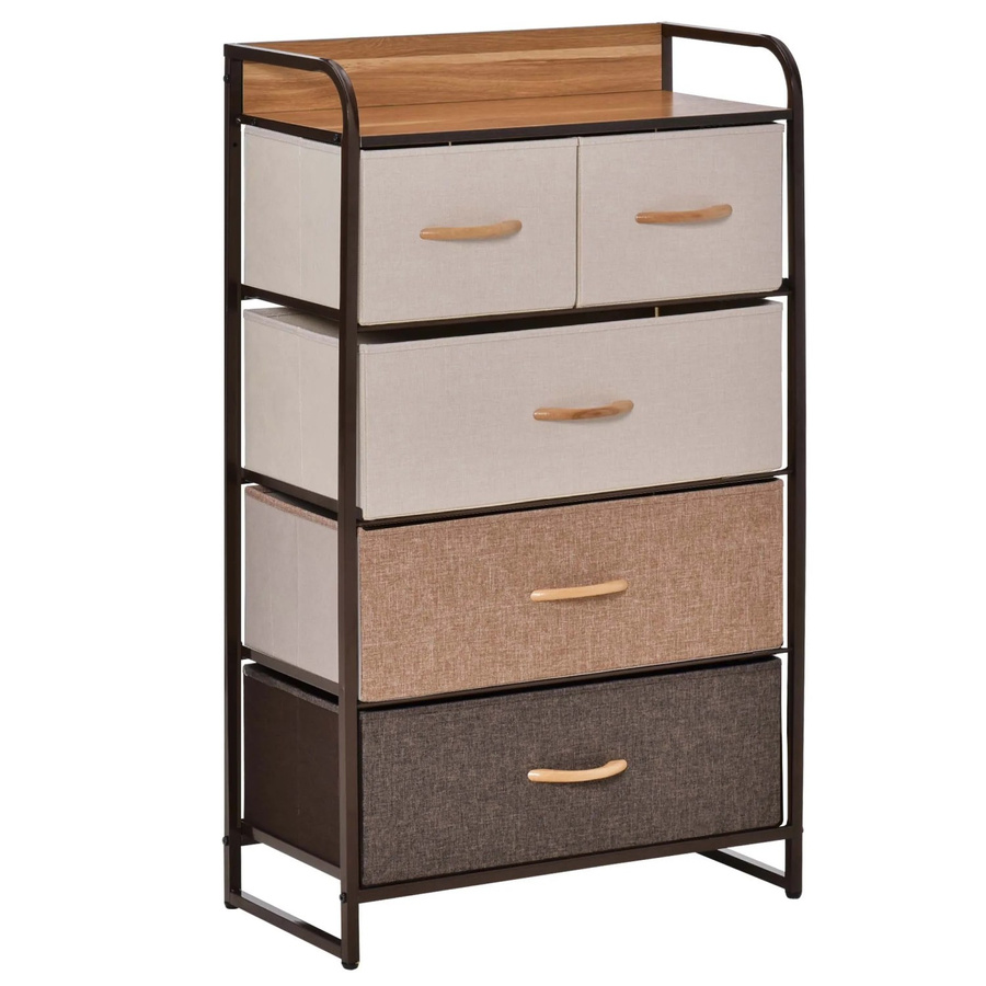 HOMCOM Kommode aus Stahl und Leinen in Mehrfarbig, B: 29 cm, T: 58 cm, H: 99 cm - Bild 2