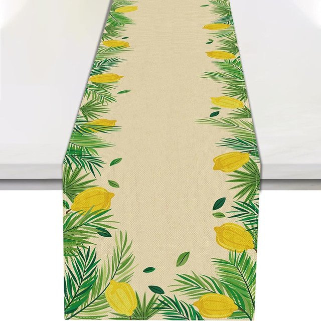JMG Household Supplies Sukkot Tischläufer aus Leinen in Beige, B/H: 150 x 33 cm - Bild 1