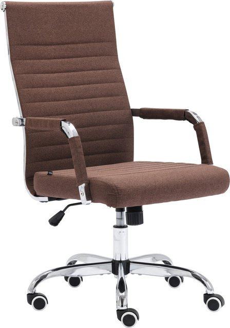 TPFLiving Bürostuhl Amadeus in Braun mit Stoffbezug, Drehstuhl für Home-Office mit Armlehnen und Rollen, B/T/H: 63 x 51 x 120 cm - Bild 1