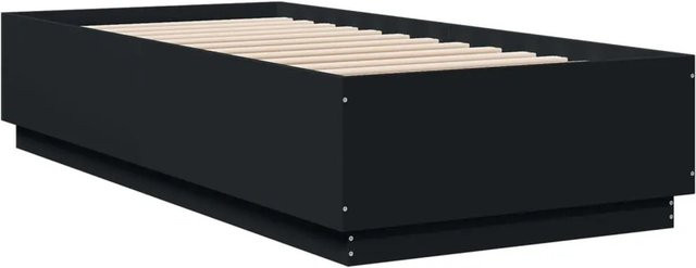 vidaXL Bettgestell modern in Schwarz aus Holzwerkstoff B/T/H: 90 x 200 x 40 cm - Bild 1