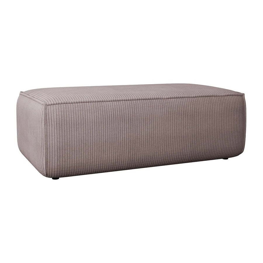 Vente-unique Sitzhocker Amelia in Dunkelpurpur mit Cord-Bezug, Breite: 102 cm - Bild 2