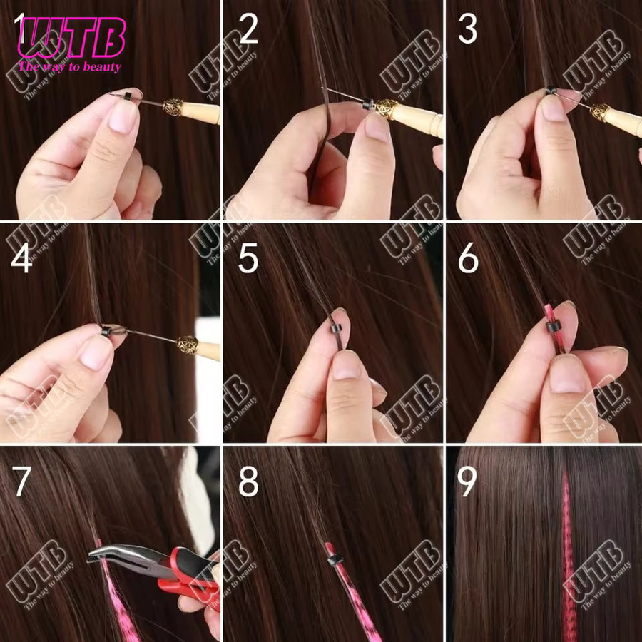 WTB Haar-Feder-Extensions, synthetisch, Zebra, 40,6 cm - Bild 5