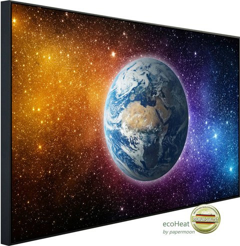 papermoon EcoHeat Infrarotheizung Planet gelb blau mit Matt-Effekt, B/H/T: 120 x 60 x 60 cm - Bild 1