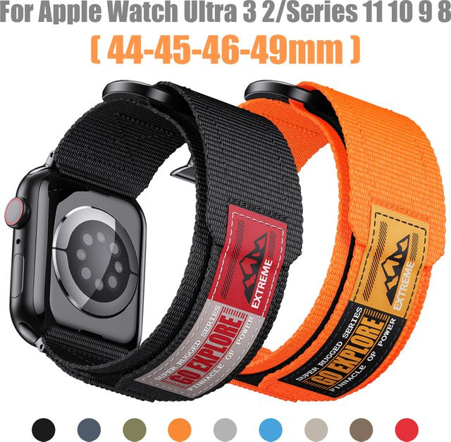 Apple Uhrenarmband Nylon, Schwarz, Unisex - Bild 1