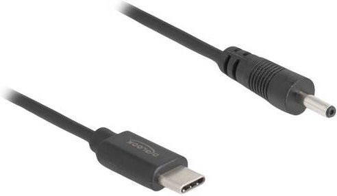 Delock USB-C auf DC Ladekabel mit 3,0 mm DC-Stecker in Schwarz, Länge: 0,27 m - Bild 1