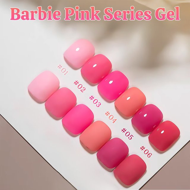 PSK Gel-Nagellack Pink Color Series, Rosa Rosarot Wassermelonenrot, Glänzend - Bild 1
