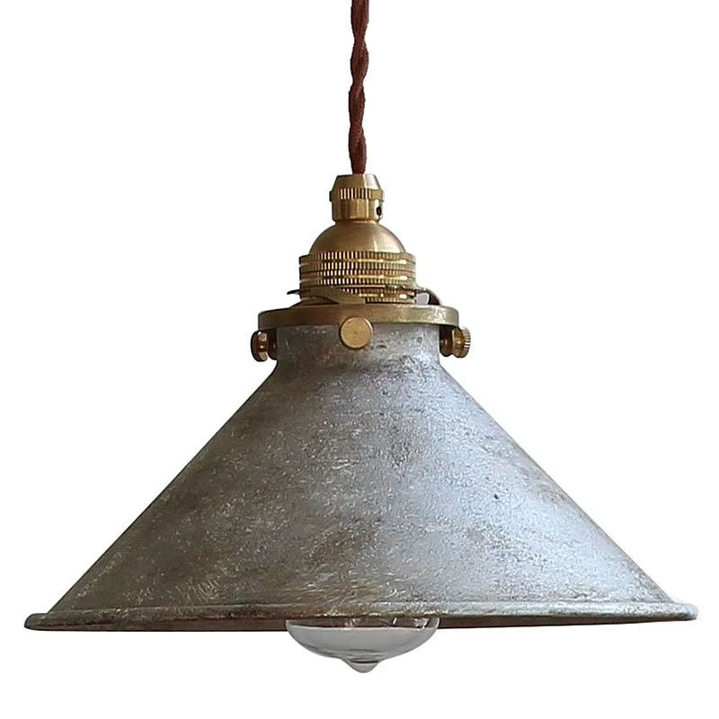 Wecus Retro Industrie Anhänger Lampe aus Metall im Loft-Stil für Küche und Restaurant, Farbe: Braun/Grau/Gold/Messing - Bild 3