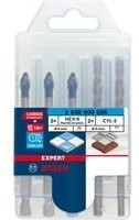 Bosch EXPERT HEX-9 HardCeramic Fliesenbohrer-Set mit Carbide-Spitze, 5-teilig, Farbe: Silber, Durchmesser: 6 mm - Bild 1