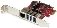 StarTech.com USB-Erweiterungskarte mit 3 USB 3.0 Ports und Gigabit Ethernet, PCI Express 2.0 x1 Low Profile, PEXUSB3S3GE - Bild 1