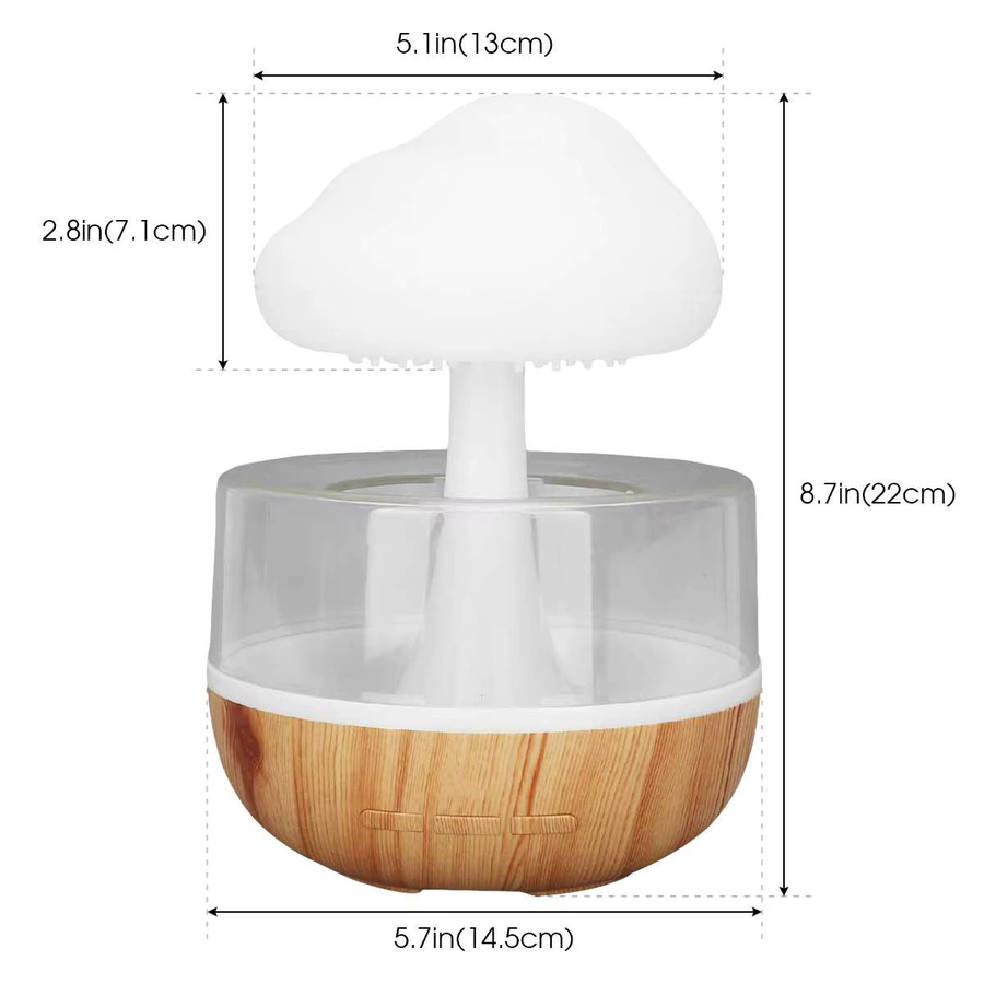 Sweetfull Aroma Diffuser Regenwolke mit bunten Pilz-Regentropfen als Atmosphäre Lampe und Nachtlicht in Multicolor - Bild 2
