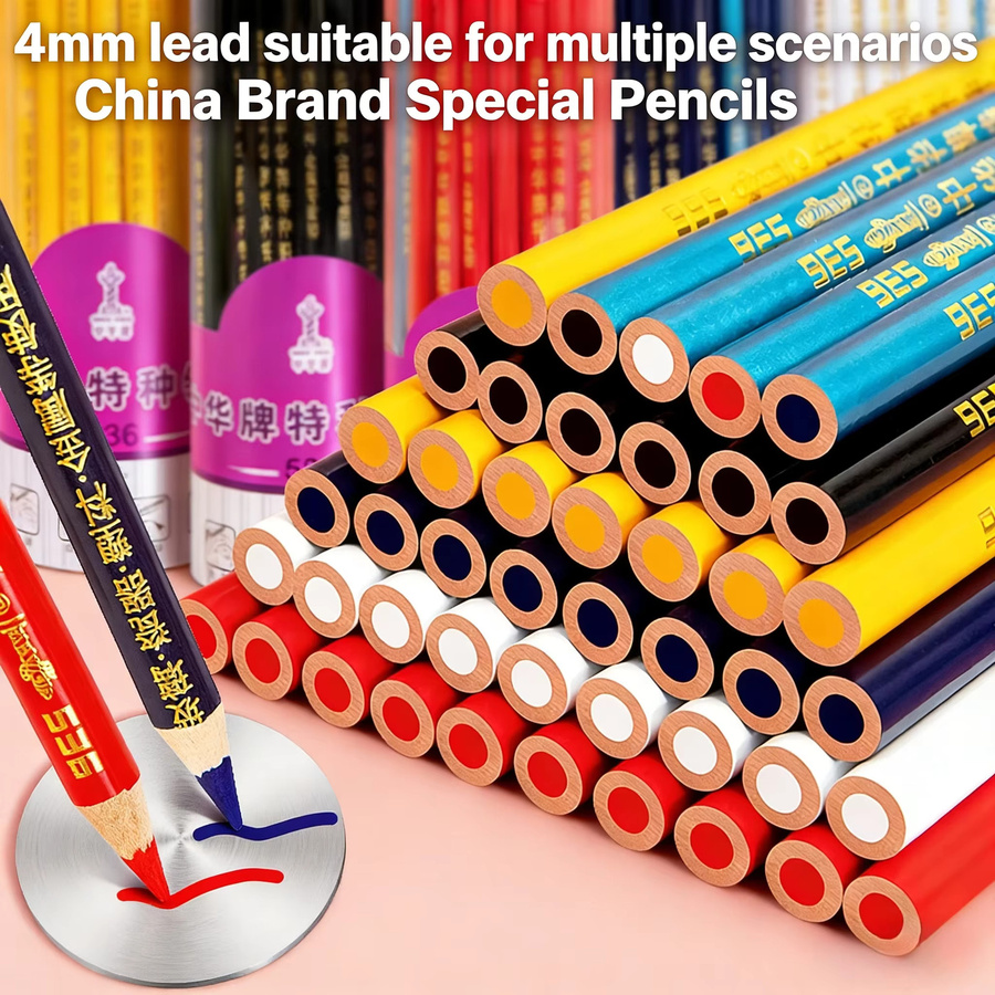 Zhonghua 536 Spezialstift für Glas, Leder, Kunststoff, Metall und Keramik, permanenter Markierungsstift in Schwarz und Multicolour mit Bullet-Spitze - Bild 2