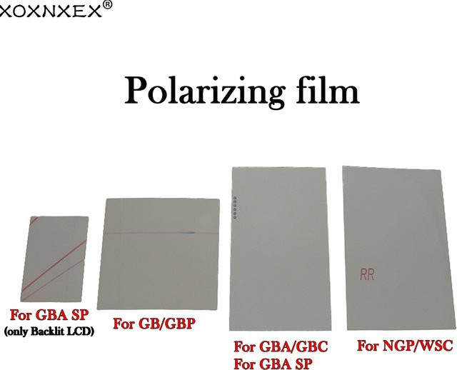 5 Stück Polarisationsfolie für Spielbildschirme und Hintergrundbeleuchtung zur Modifikation von GB, GBA SP, GBC, WSC und NGPC in Grau - Bild 1