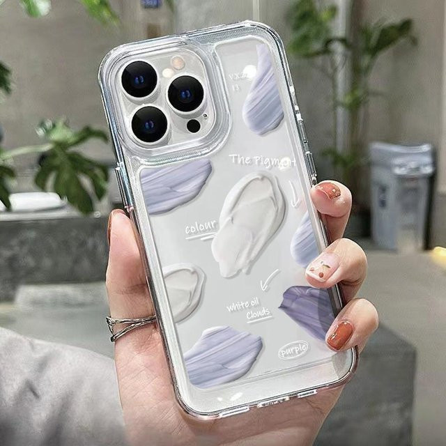 TUNEDEE Silikonhülle mit Ölgemälde-Design für iPhone 16 Pro 15 Pro 14 13 12 11 Pro Max XR XS X 7 8 SE, transparent Schwarz - Bild 1