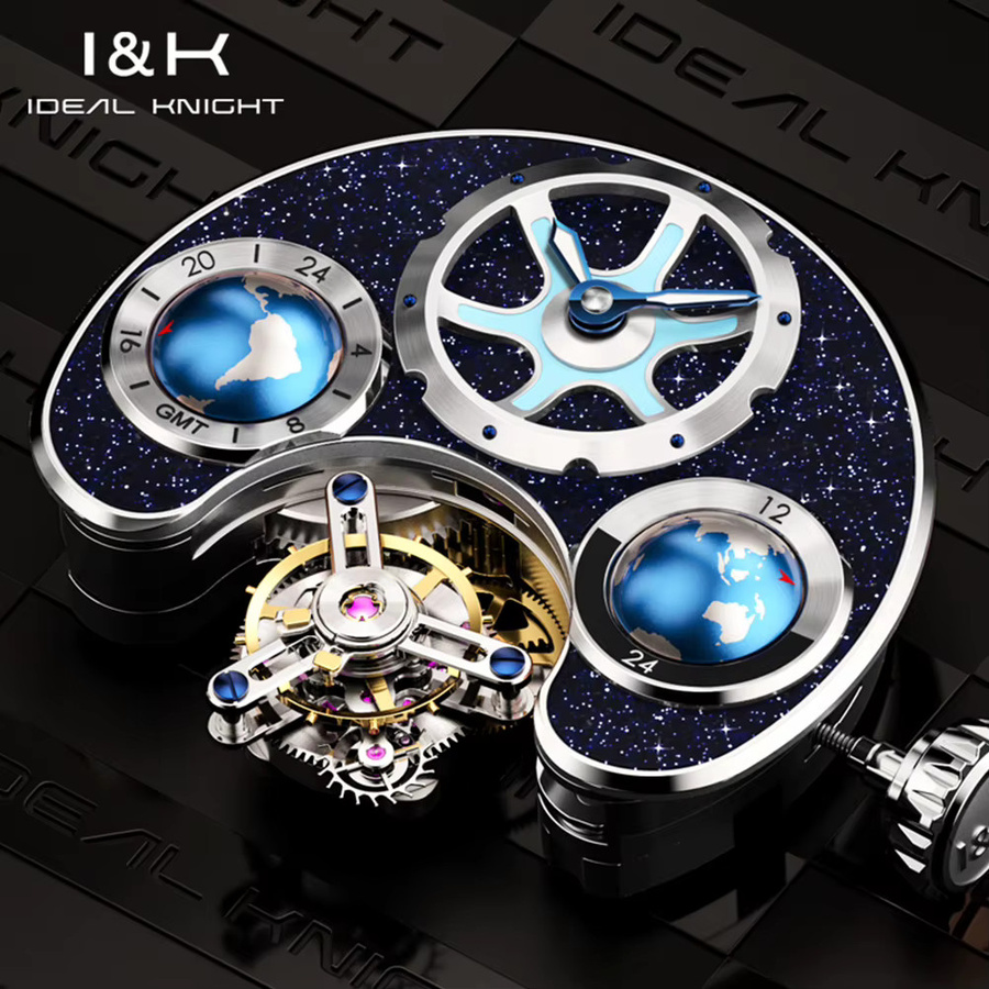 IDEAL KNIGHT Tourbillon-Uhr, Automatik, Edelstahl, Blau, Herren - Bild 6