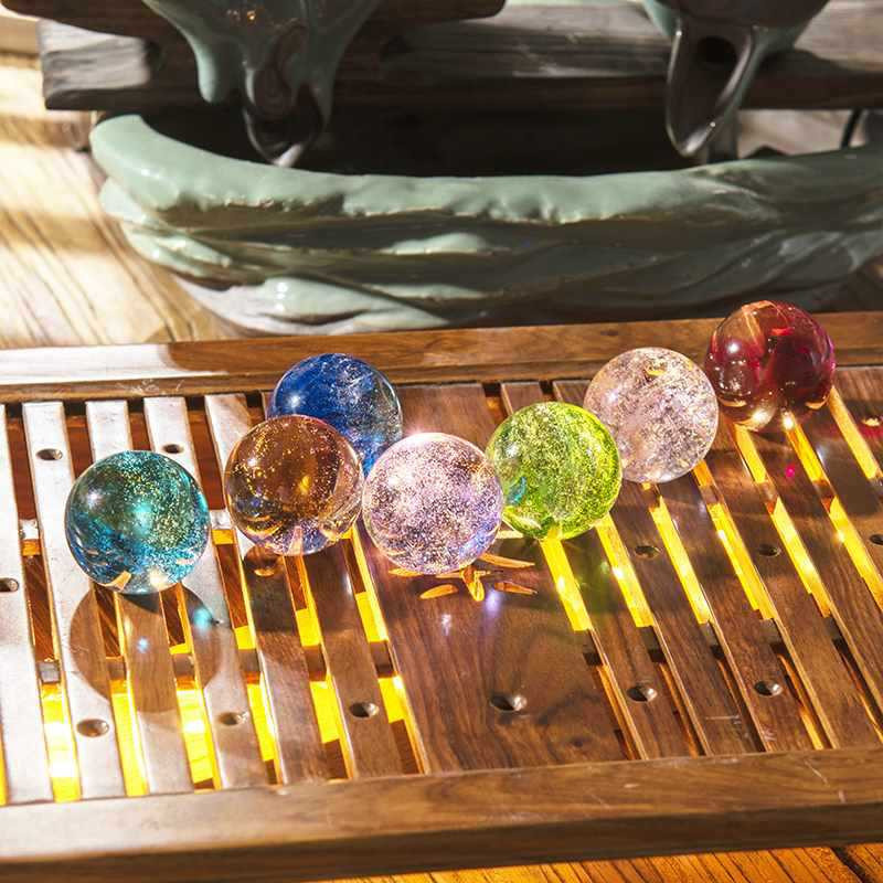 Yiran Furniture Astronomie Glas Stern Ball Dekoration in Himmelblau, Durchmesser: 4 cm - Bild 5