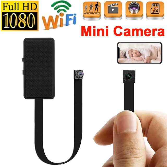 CUGUU WLAN Minikamera 1080P HD Tragbarer Videorekorder mit Fernüberwachung und Endlosaufnahme in Schwarz - Bild 1