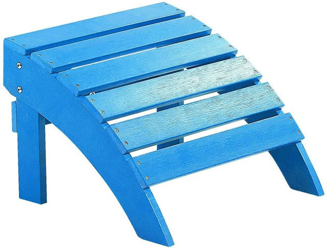 Beliani Fußhocker Blau im Retro-Design, wetterfest und stapelbar, B/T/H: 50 x 43 x 34 cm - Bild 1