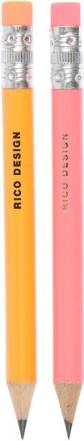 Rico Design Paper Poetry Mini-Bleistiftset in Pink und Orange aus Holz mit Graphitspitzen - Bild 1