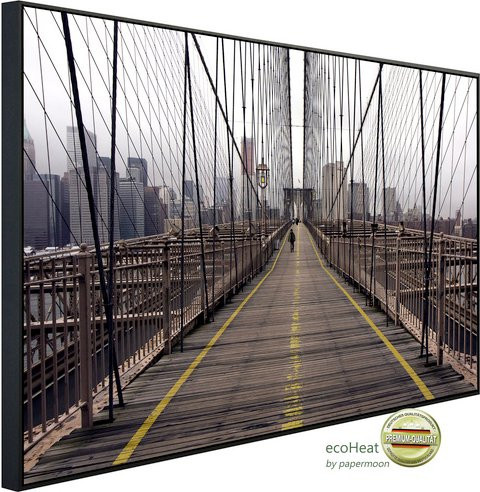 papermoon Infrarotheizung EcoHeat Brooklyn Bridge mit Matt-Effekt in Bunt, App-Steuerung und Überhitzungsschutz - Bild 1