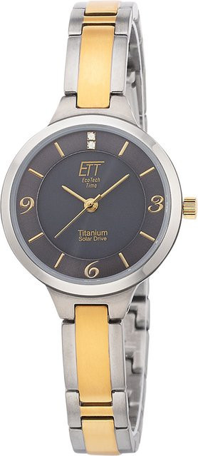 ETT Damenuhr Solar, Titan, Grau, 28 mm - Bild 1