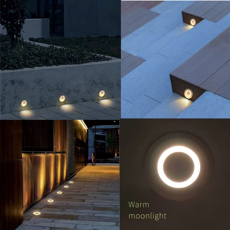 YELEDWAY LED Einbauleuchte IP67 für Garten und Treppen, weißer runder Bodenstrahler mit 1W, wasserdichter Unterflur-Scheinwerker für Außenbereiche - Bild 5