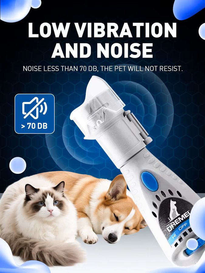 Dremel Elektrischer Nagelschleifer für Katzen und Hunde 7020-Pgk Pflegeset mit 4 Schleifscheiben sowie Nagelknipser und Trimmer - Bild 2