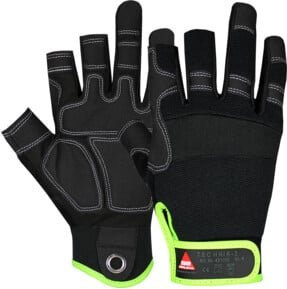 Hase Montagehandschuhe Technik in Schwarz mit 3 Fingern und Klettverschluss in Größe 9 - Bild 1