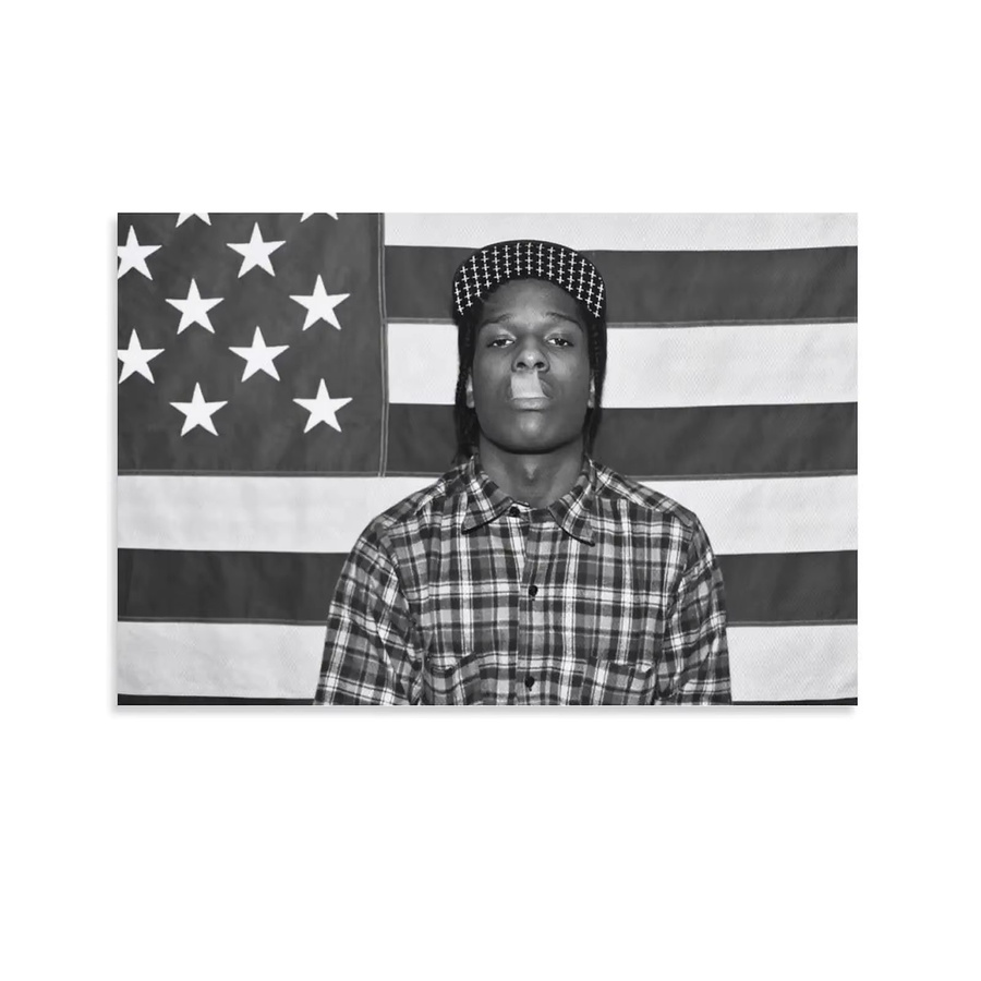 RONNINGSTAR A$AP Rocky Flagge mit amerikanischem Motiv für Büro und Fitnessstudio, Mehrfarbig, B x H: 91,44 x 152,4 cm - Bild 4
