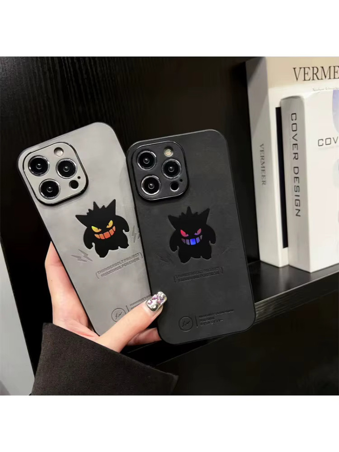Potdemiel Gengar Handyhülle aus Kunstleder mit Laser-Design für iPhone, Farbe: Grau - Bild 4