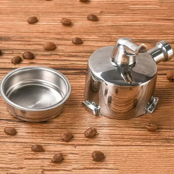 DeLonghi Kaffeefilterhalter mit Einzel- und Doppelauslauf aus Edelstahl und Kunststoff, Farbe Silber, 51 mm - Bild 2