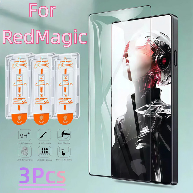 3er-Pack Ultra-Dünner HD-Klarer Gehärteter Glas-Displayschutz für ZTE Nubia Redmagic Serie, 9H Härtegrad, Bruchsicher und Blasenfrei, Transparent - Bild 1