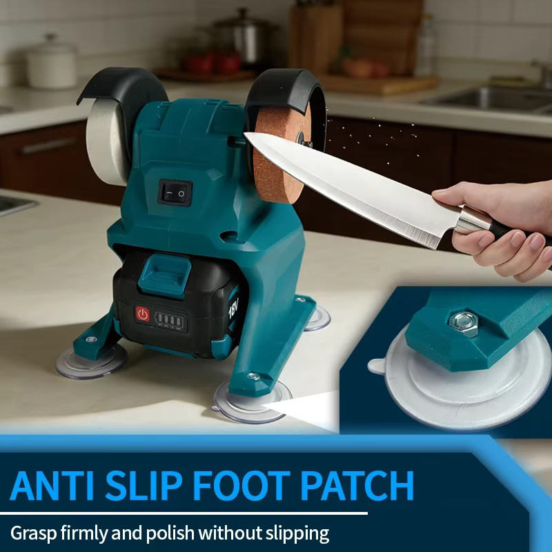 Makita 18V Akku-Tischschleifer mit Doppel-Schleifscheiben für Metall, Steinpolieren und Messerschärfen - Bild 5