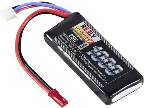 Reely LiPo Modellbau-Akkupack 7.4V 1000 mAh 2S 25C Softcase in Schwarz - Bild 1