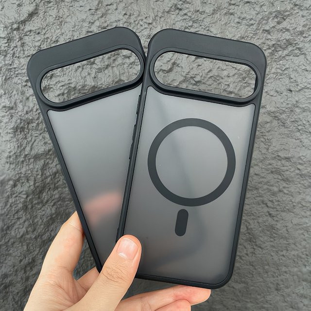 Stoßfeste MagSafe Panzerhülle für Google Pixel 6 7 8 9 10 11 Pro XL, transparente Schutzhülle mit Matt-Effekt - Bild 1