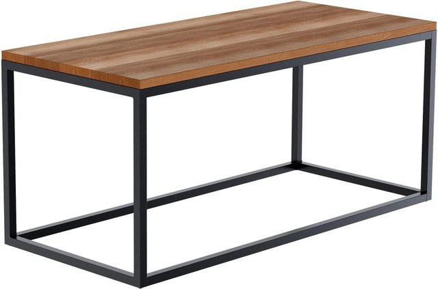 DELUKE Couchtisch GONAR aus Eichenholz in Eiche, rechteckig, B/T/H: 100 x 45 x 50 cm - Bild 1
