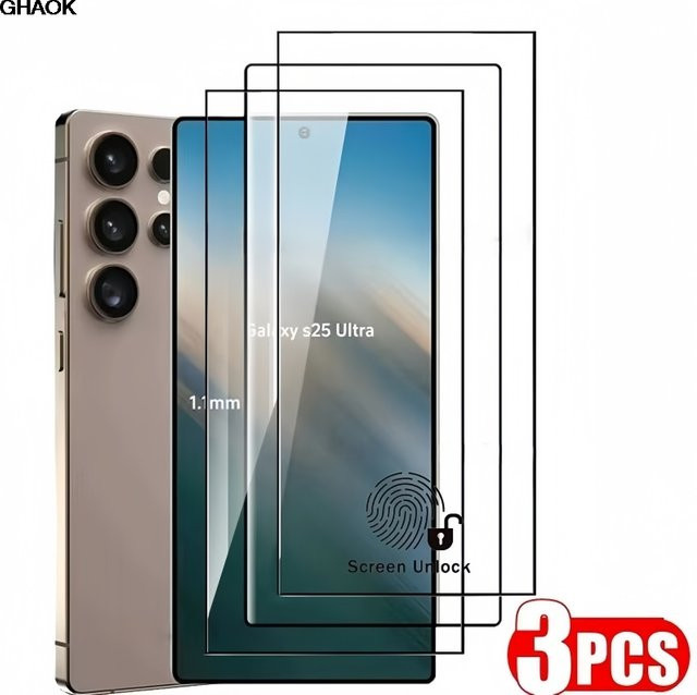3er-Set gehärtetes Glas Displayschutzfolie für Samsung Galaxy S25 Ultra, S25 Plus, S24 Ultra und S24 Plus in Transparent - Bild 1