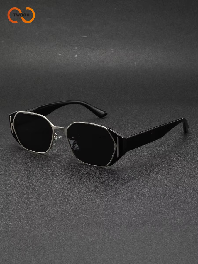 TWOOO Sonnenbrille Damen, Vollrand, Metall, schwarz - Bild 4