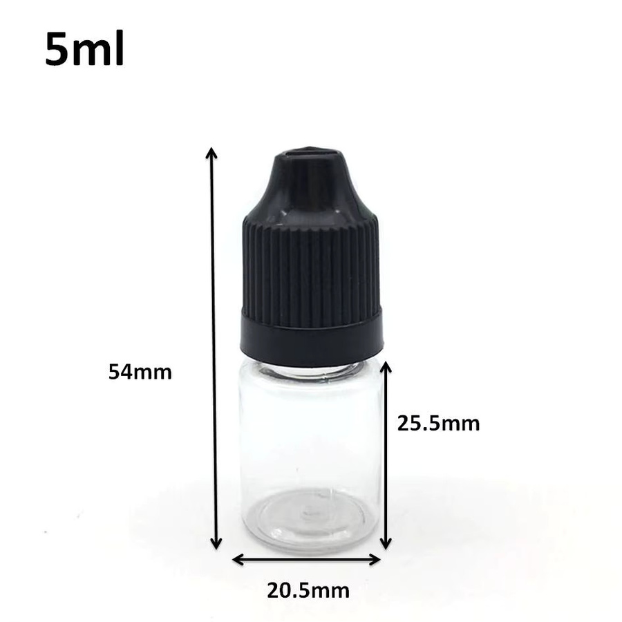 SZCJMYKJ Kunststoff-Tropfflaschen, 5 ml, 100 Stück, mit kindersicherem Deckel - Bild 2