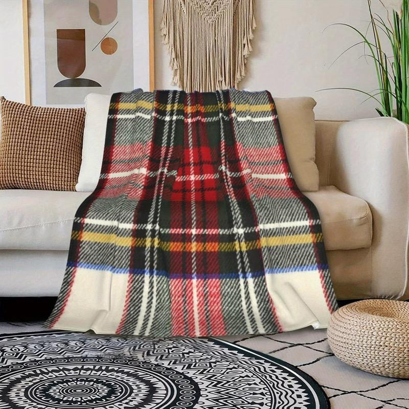 Ultra-weiche schottische Karodecke von JMG Household Supplies in Multicolour, gemütliche Plüsch-Überwurfdecke für Schlafzimmer und Wohnzimmer, B/H: 70 x 100 cm - Bild 2